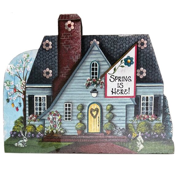 Lot of 3 Brandywine Woodcrafts Shelf Sitters: Back to School, Snowman, Spring - Picture 4 of 7